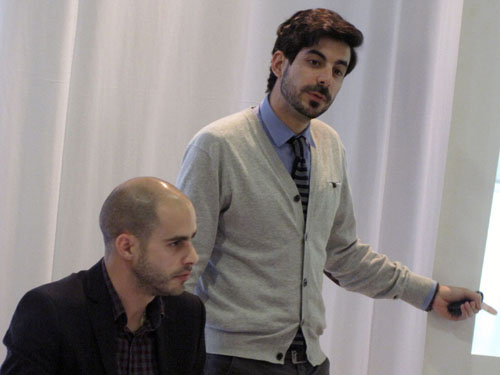 Joan Freixa y Álvaro Palencia durante la presentación de Neolith.